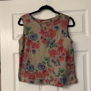 Cut Loose Floral Sleeveless Blouse - Multicolor